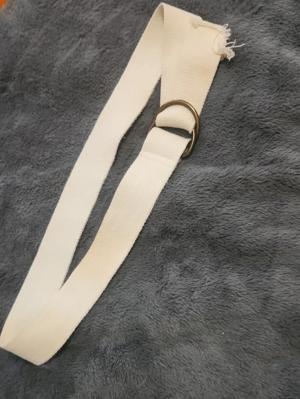 Classic Cream D-Ring Webbing Belt